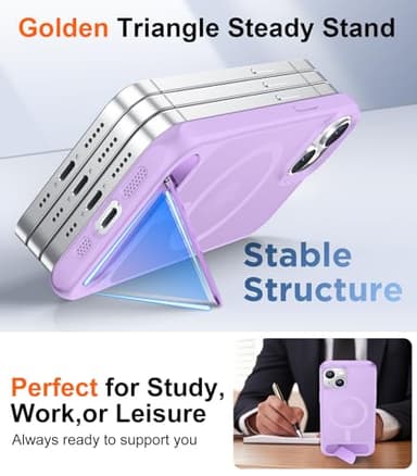Temdan Magnetic Compatible with iPhone 15 Case, [Built-in Invisible Kickstand][Compatible with MagSafe] [Military Grade Shockproof] Slim Translucent Matte Phone Case for iPhone 15 6.1" - Image 4