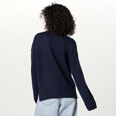 The Drop Women’s Brigitte Chunky Button Front Pocket Ribbed Cardigan, Navy, XXS - Image 2