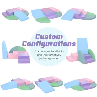 TODIBY 6-Piece Foam Climbing Blocks for Toddlers: Colorful Climbing Gym PU Leather Baby Foam Building Blocks Indoor Toy - Image 3