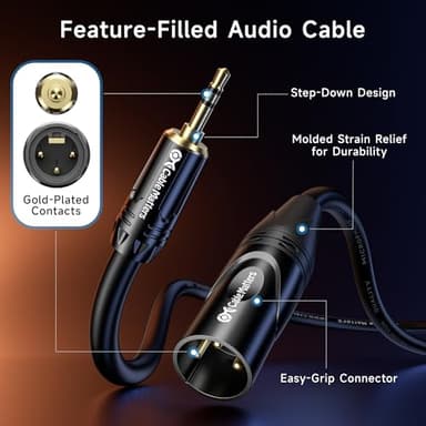 Cable Matters 3.5mm to XLR Cable - 6ft, Male to Male XLR to 1/8 Inch Cable, Compatible with iPod, MP3 Player, Laptop, Voice Recorder, and More, Black – Not for Microphone Use - Image 6