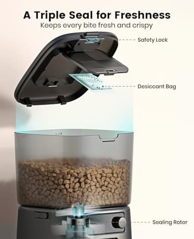 oneisall Automatic Cat Feeder, WiFi Cat Food Dispenser with App Control, Auto Cats Feeder Automatic for Dry Food, Smart Pet Food Dispenser with Portion Control for Small Pets Indoor - Image 7
