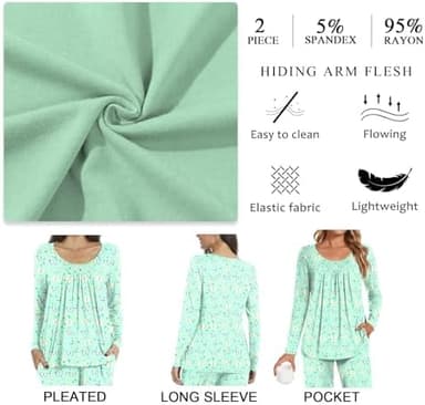 POPYOUNG Womens Pajama Set 2 Pieces Fall Long Sleeve Pjs Winter Ladies Pajamas Lounge Sleepwear with Pockets - Image 6