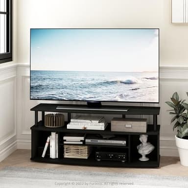 Furinno Jaya Large Entertainment Center Hold up to 55-in TV, Inches, Blackwood - Image 3