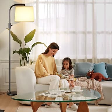 Ambimall 𝐅𝐮𝐥𝐥𝐲 𝐃𝐢𝐦𝐦𝐚𝐛𝐥𝐞 Floor Lamp - Floor Lamps 9W 𝐋𝐄𝐃 Light Bulb Included, Standing Lamps for Living Room with Adjust Head, Modern Standing Tall Light Rotary Switch for Office - Image 7