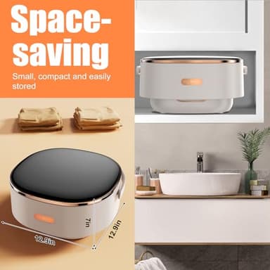 Portable Washing Machine，16L Foldable Mini Washer Machine with Spin Basket Laundry，Collapsible Small Underwear Washer Machine with 3 Cleaning Modes for Apartment Home Hotel Camping (Khaki) - Image 3