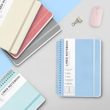 ABERLLS Blue Lined Spiral Journal Notebook with 160 Pages, 8×5.7in, A5 Spiral Notebook, Journaling Notebooks for Work, School, Women, Men, College Ruled Spiral Notebook, Hardcover Leather Journals - Image 5