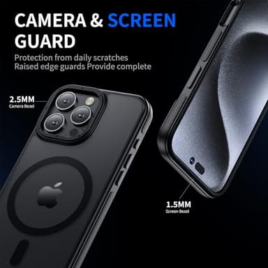 Yzoiko Strong Magnetic for iPhone 16 Pro Max case [10Ft Military-Grade Protection] Compatible with fit MagSafe Shockproof Slim Thin Cover case for iPhone 16 Pro Max 6.9 inch, Bumper Black - Image 4