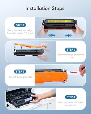 131X Toner Cartridge Replactment for HP 131X 131A CF210X CF211A CF212A CF213A Toner Compatible for Pro 200 Color M251nw MFP M276n M276nw Printer (Black Cyan Magenta Yellow, 4 Pack ) - Image 5