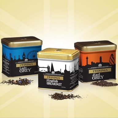 Twinings London Skyline Red, White, & Blue Commemorative Collection of Loose Leaf Teas, Limited Edition Gift Set, 100g Tins (Pack of 3), Original English Breakfast, The Earl Grey, & Lady Grey Tins - Image 4
