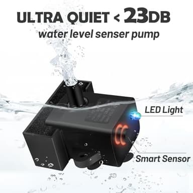 DEEIPET Cat Water Fountain, 74oz/2.2L Ultra Quiet Automatic Water Dispenser for Cats Dogs with Colorful LED Indicator, Water Bowl for Pets with Filter - Image 4