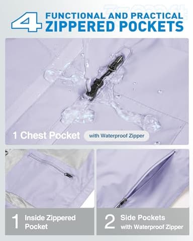 33,000ft Packable Rain Jacket Women Lightweight Waterproof Raincoat with Hood Cycling Bike Jacket Windbreaker - Image 4