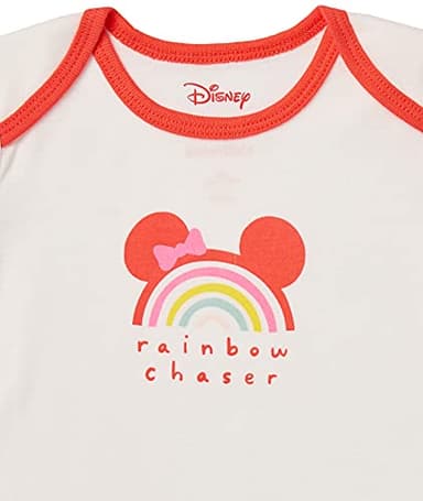 Amazon Essentials Disney | Marvel | Star Wars | Princess Baby Girls' Short-Sleeve Bodysuits, Pack of 6, Minnie Rainbow Chaser, Preemie - Image 7