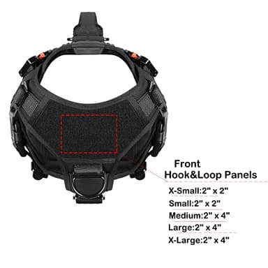 ICEFANG GN3 Tactical Dog Harness with 6X Buckle,Dog Molle Vest with Handle,3/4 Body Coverage,Hook and Loop Panel for ID Patch,No Pulling Front Clip (M (25"-31" Girth), Black) - Image 5