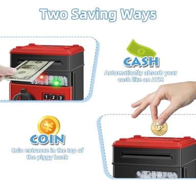 Saidrip Piggy Bank for Kids, Money Bank Toys for Ages 6 7 8 10 11 12 13, Electronic Cash Coin Money Saving Box， Birthday for 8 9 10 Year Old Boys Girls - Image 7