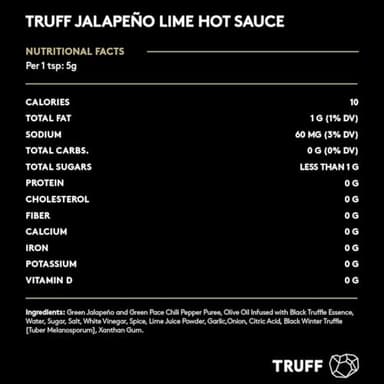 TRUFF Jalapeño Lime Hot Sauce, Gourmet Hot Sauce with Black Winter Truffles, Green Jalapeño Peppers, Black Truffle Oil, Unique Flavor Experience in a Bottle, 6 oz. - Image 6
