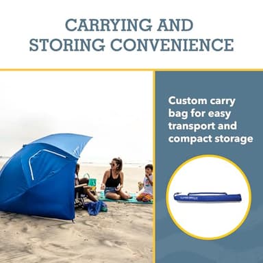 Sport-Brella Super-Brella SPF 50+ Sun and Rain Canopy Umbrella for Camping, Beach and Sports Events (8-Foot, Blue) - Image 9