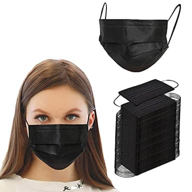 NNPCBT 500PCS 3 ply black disposable masks filter mask - Image 1