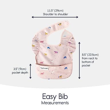Tiny Twinkle Mess Proof Baby Bibs for Eating – Waterproof, Wipeable Toddler Bibs with Pocket – Baby Food Bibs for Girls & Boys(3 Pack,Unicorn) - Image 3