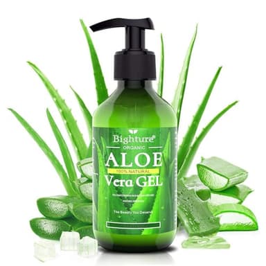 BIGHTURE Aloe Vera Gel, 100% Aloe Vera from Freshly Cut Aloe Leaves, Skin Care for Deeply & Rapidly Soothing, Firming, After Shave, Sunburn Relieve, etc - Image 1