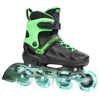 SUPER YOUNGSTER Adjustable Inline Skates for Boys Girls Ages 4-12 with Light Up Wheels, Roller Skates Blades for Youth Kids Indoor & Outdoor Beginners - Image 1