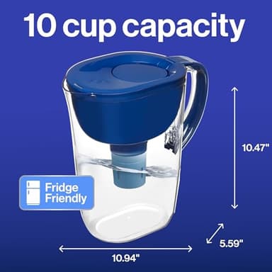 Brita Everyday Elite Water Filter Pitcher, Removes 99% of Lead, Includes 1 Filter, 10-Cup Capacity, Blue - Image 12