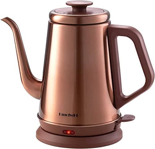 DmofwHi 1000W Gooseneck Electric Kettle (1.0L),100% Stainless Steel BPA Free Tea Kettle with Auto Shut - Off Protection, Pour Over Coffee Kettle -Copper - Image 1