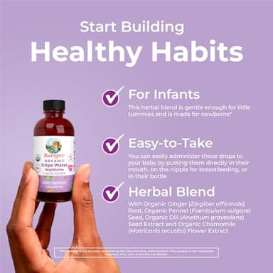 USDA Organic Nighttime Gripe Water for Babies by MaryRuth's | Herbal Blend for Little Tummies | Baby Essentials | Ages 0+ | Ginger Root | Lemon Balm | Fennel Seed | Vegan | 4 oz | 30-60 Servings - Image 5
