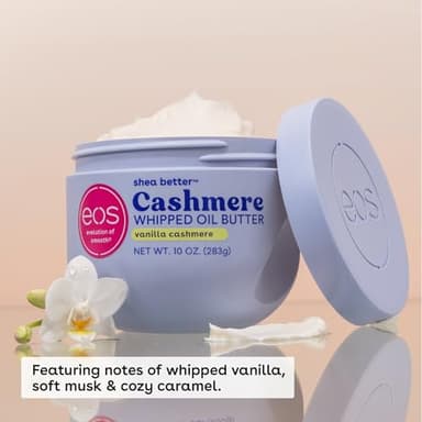 eos Cashmere Whipped Oil Body Butter, Vanilla Cashmere, 72 Hour Weightless Moisture For Dry Skin, Rich Formula and Deep Hydration, 10 oz - Image 2