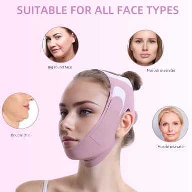 Graphene V-Line Mask Chin Up Mask V Shaped Face Mask Chin strap for sleeping,Jawline Shaper,Lilac,Small - Image 7