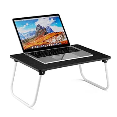 Ruxury Folding Lap Desk Laptop Stand Bed Desk Table Tray, Breakfast Serving Tray, Portable & Lightweight Mini Table for Sofa Couch Floor - - Black - Image 1