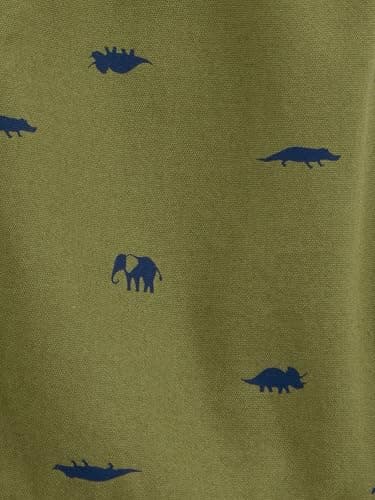 Simple Joys by Carter's Baby Boys' 3-Piece Playwear Set, Coral Orange Elephant/Green Dinosaur/Grey Alligator, 3T - Image 6