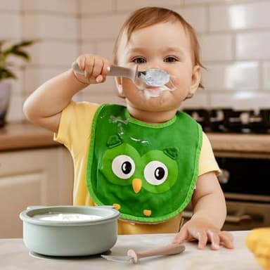 6 Pieces Toddler Utensils, Children Silverware Set with Silicone Handle, Kids Safe Spoons and Forks, Dishwasher Safe, 18/8 Stainless Steel, Food-grade Silicone，BPA Free - Tan - Image 5