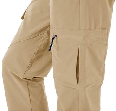 Rdruko Women's Waterproof Hiking Pants Quick Dry Stretch Lightweight Outdoor UPF 50+ Fishing Travel Camping Pants Khaki Large - Image 6