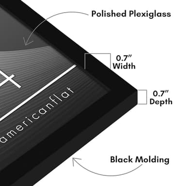Americanflat 17x24 Picture Frame with Polished Plexiglass - Streamline Collection - Thin Border Picture Frame for Wall Display - Hanging Hardware Included - Black - Image 3