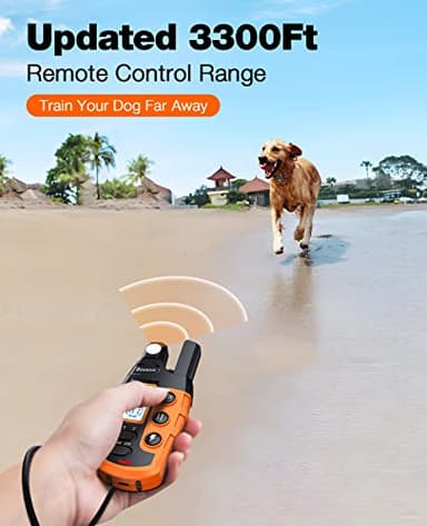 Bousnic Dog Shock Collar - 3300Ft Dog Training Collar with Remote for 5-120lbs Small Medium Large Dogs Rechargeable Waterproof e Collar with Beep (1-8), Vibration(1-16), Safe Shock(1-99) (Orange) - Image 3