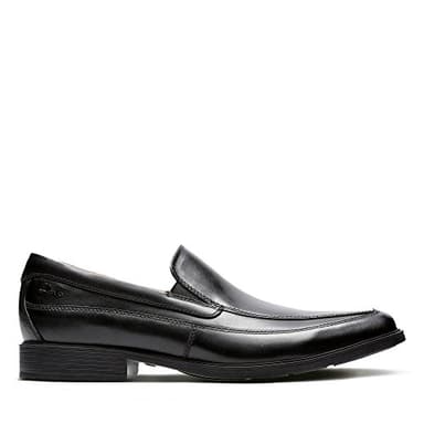 Clarks mens Tilden Free loafers shoes, Black Leather, 9 Wide US - Image 2