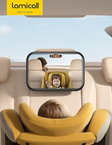 Lamicall Baby Car Mirror for Backseat - [2025 Safest Triangle Hook Clip] Acrylic Car Seat Mirror for Rear Facing, 360° Rotation & Wide Clear View, 3S Quick Install, Newborn Baby Essentials Accessories - Image 7