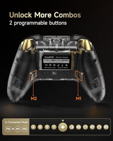 EasySMX D05 PC Controller - Enhanced Wireless Bluetooth Pro Controller with Charging Dock/Hall Sensor/RGB Lighting - No Stick Drift, No Dead Zone - Work for Windows PC, Android, Steam and Switch - Image 5