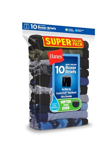 Hanes Boys And Toddler Underwear, Comfort Flex Comfortsoft Briefs, Multiple Packs Available Boxer, Multicolor - 10 Pack, Small US - Image 3
