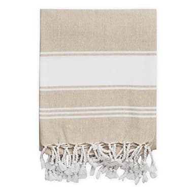 LANE LINEN Oversized Beach Towels, 2 Pack Turkish Towel Set for Adults, Lightweight, Quick Dry, Absorbent & Sand Proof, 39"x71" Pool Towels – Beige - Image 9