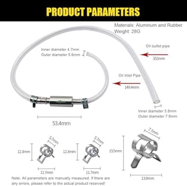 Brake Bleeder Hose - One Way Check Valve Tube Bleeding Tool Kit for Car Motorcycle Clutch, Universal Brake Fluid Bleeder Kit for Hydraulic Brake System, Soft Tube with Metal Clips(2pcs - Image 8