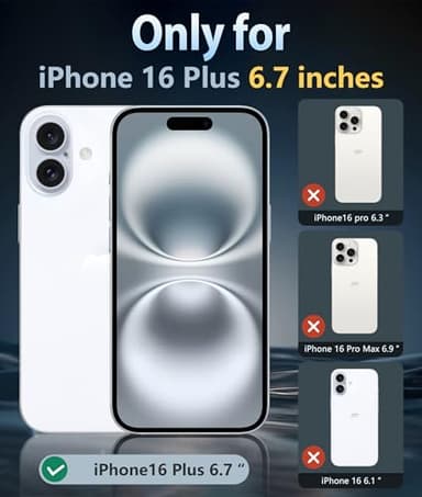 FNTCASE for iPhone 16 Plus Case: Clear Case Magnetic Military Grade Drop Protection Anti Yellowing Cell Phone Cover - Rugged Shockproof Protective Bumper Transparent Cases(F-Purple) - Image 2