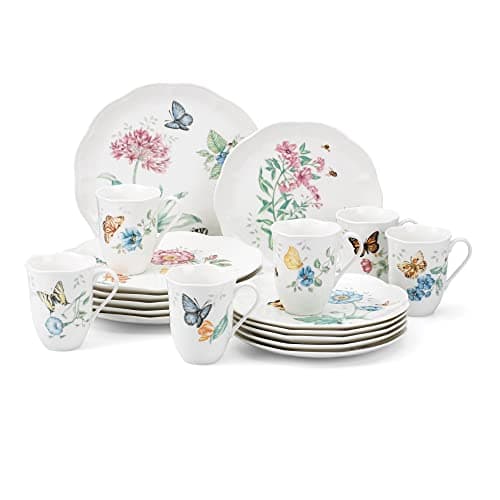 Lenox 6342794 Lenox Butterfly Meadow 18-Piece Dinnerware Set White - Image 1