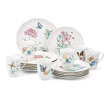 Lenox 6342794 Lenox Butterfly Meadow 18-Piece Dinnerware Set White - Image 1