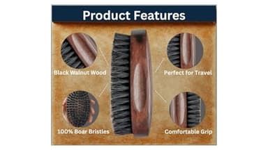 Beard Grooming Kit, Beard Care Set, Men's Grooming Kit, Beard Trimming Kit, Natural Boar Bristle Brush and Pear Wood Comb Set for Men - Dual Action Grooming for Beards and Mustaches - Image 4