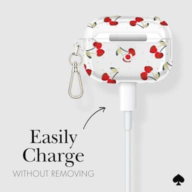 kate spade new york AirPods Pro Protective Case with Keychain Ring - Cherry Dot, Compatible with AirPods Pro 2nd / 1st Generation - Image 4