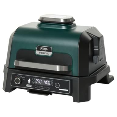 Ninja Woodfire ProXL Outdoor Grill & Smoker, Thermometer, 4-in-1 Master Grill, BBQ Smoker, Outdoor Air Fryer, Bake, Portable, Electric Grill (Renewed) (Hunter Green) - Image 1
