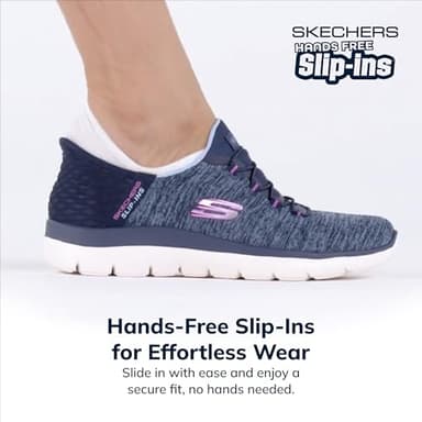Skechers Women's Hands Free Slip Ins Summits Dazzling Haze Sneaker, Navy Purple, 8 - Image 2