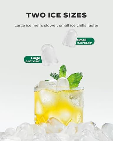 Marsail Ice Makers Countertop, 26 lbs per Day, Fast Ice in 6 Minutes, Self-Cleaning Ice Maker, Compact Countertop Ice Machine for Home, Kitchen/Office/Parties - Image 3