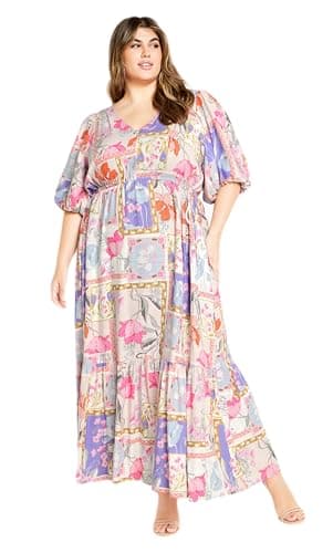 City Chic Women's Plus Size Maxi Dress-Flirtini, 12 - Image 1